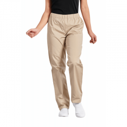 Pantalon médical Beige taille élastiquée Coupe Mixte